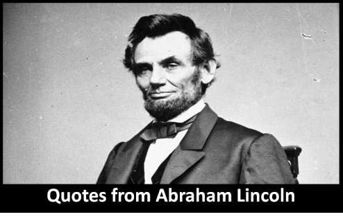 Quotes and sayings from Abraham Lincoln